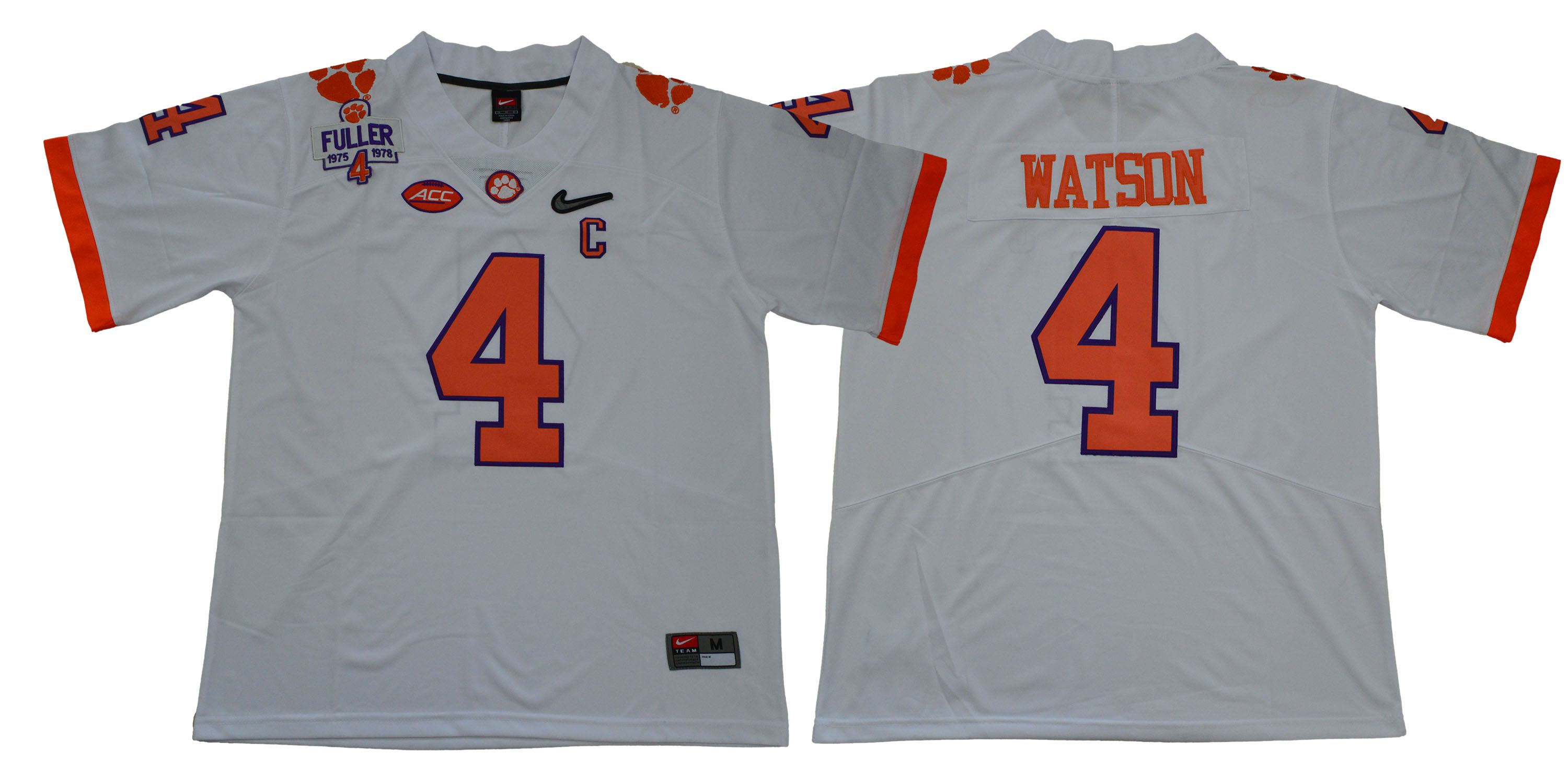 Men Clemson Tigers #4 Watson White Diamonds NCAA Jerseys->ncaa teams->NCAA Jersey